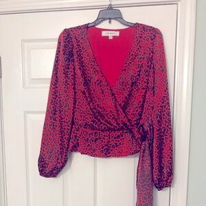 Red Leopard Blouse